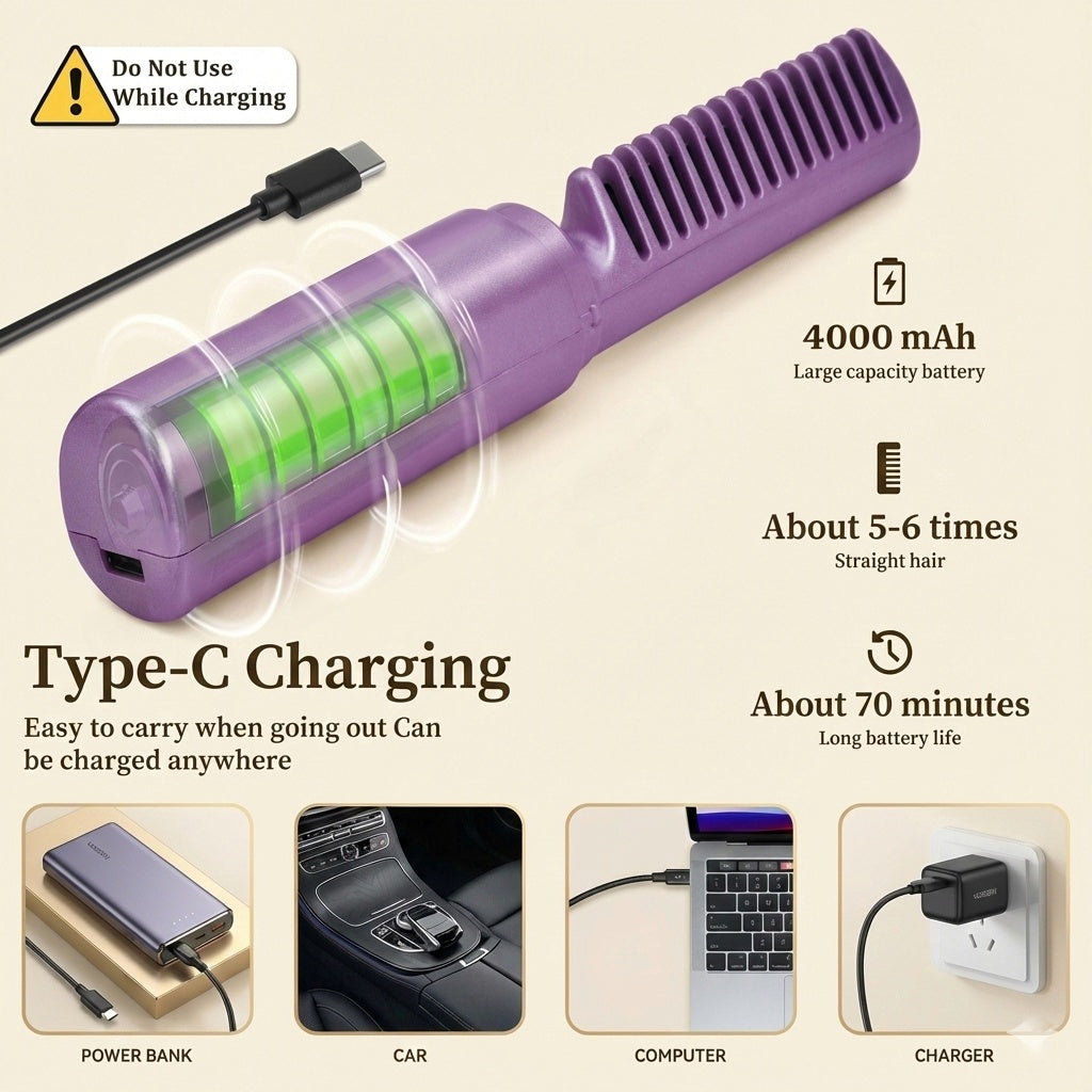 Meneflix™ Portable Hair Straightener Hot Comb